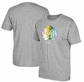 Men's Chicago Blackhawks Gray Reebok Rainbow Pride Short Sleeve T-Shirt FengYun,baseball caps,new era cap wholesale,wholesale hats